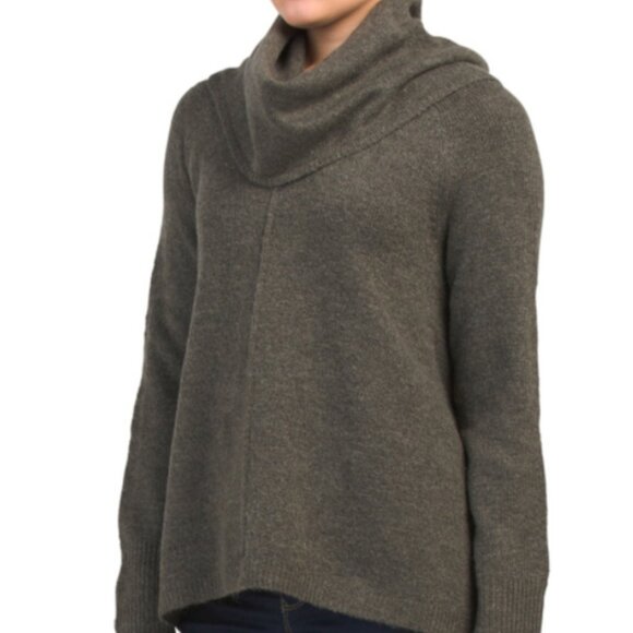 For Thee alpaca blend oversized slouchy cowl neck camel color sweater size L - Picture 1 of 8
